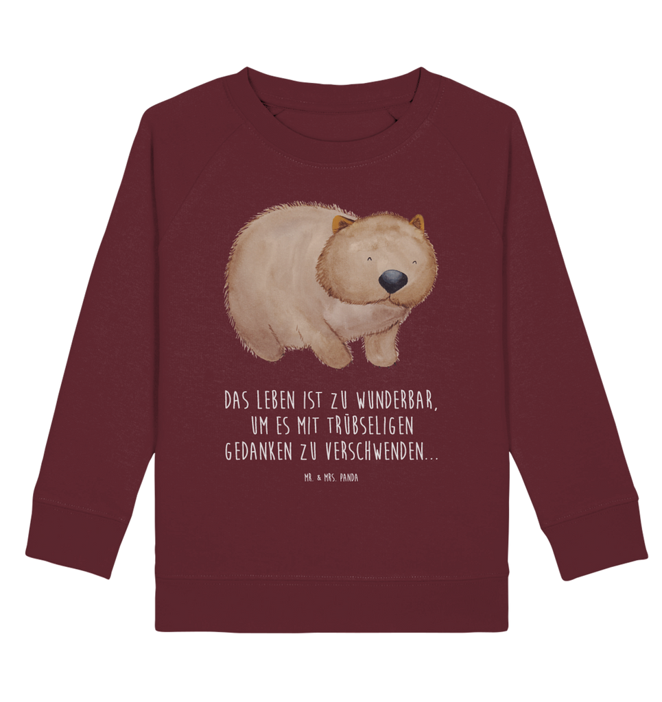 Organic Kinder Pullover Wombat Kinder Pullover, Kinder Sweatshirt, Jungen, Mädchen, Tiermotive, Gute Laune, lustige Sprüche, Tiere, Wombat, Das Leben ist schön, Motivation, Spruch, Australien