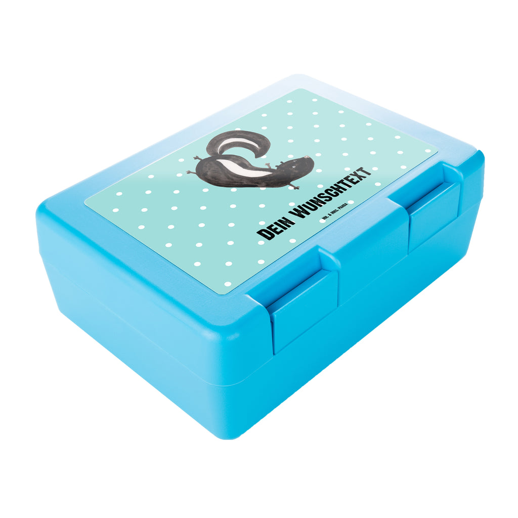 Personalisierte Brotdose Stinktier Handstand Brotdose personalisiert, Brotbox, Snackbox, Lunch box, Butterbrotdose, Brotzeitbox, Stinktier, Skunk, Wildtier, Raubtier, Stinker, Stinki, Spielplatz, verpielt, Kind