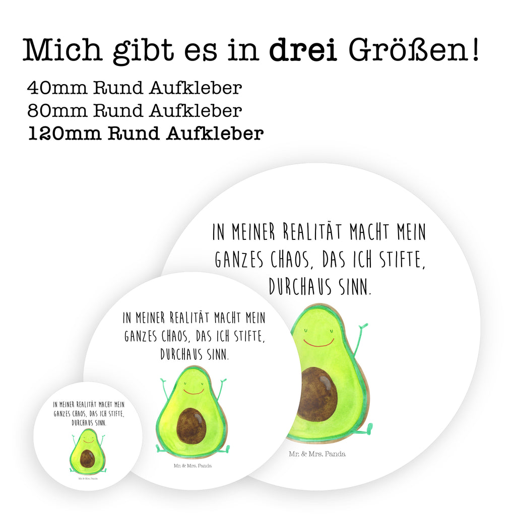 Rund Aufkleber Avocado Glücklich Sticker, Aufkleber, Etikett, Avocado, Veggie, Vegan, Gesund, Chaos