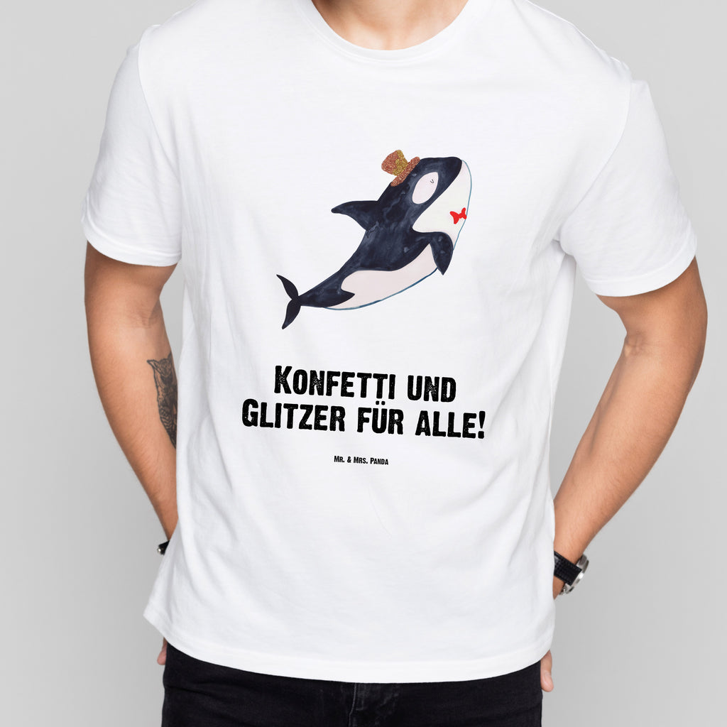 T-Shirt Standard Orca Zylinder T-Shirt, Shirt, Tshirt, Lustiges T-Shirt, T-Shirt mit Spruch, Party, Junggesellenabschied, Jubiläum, Geburstag, Herrn, Damen, Männer, Frauen, Schlafshirt, Nachthemd, Sprüche, Meerestiere, Meer, Urlaub, Narwal, Glitter, Konfetti, Glitzer, Geburtstag, Feier, Fete, Fest, Glückwunsch, Orca