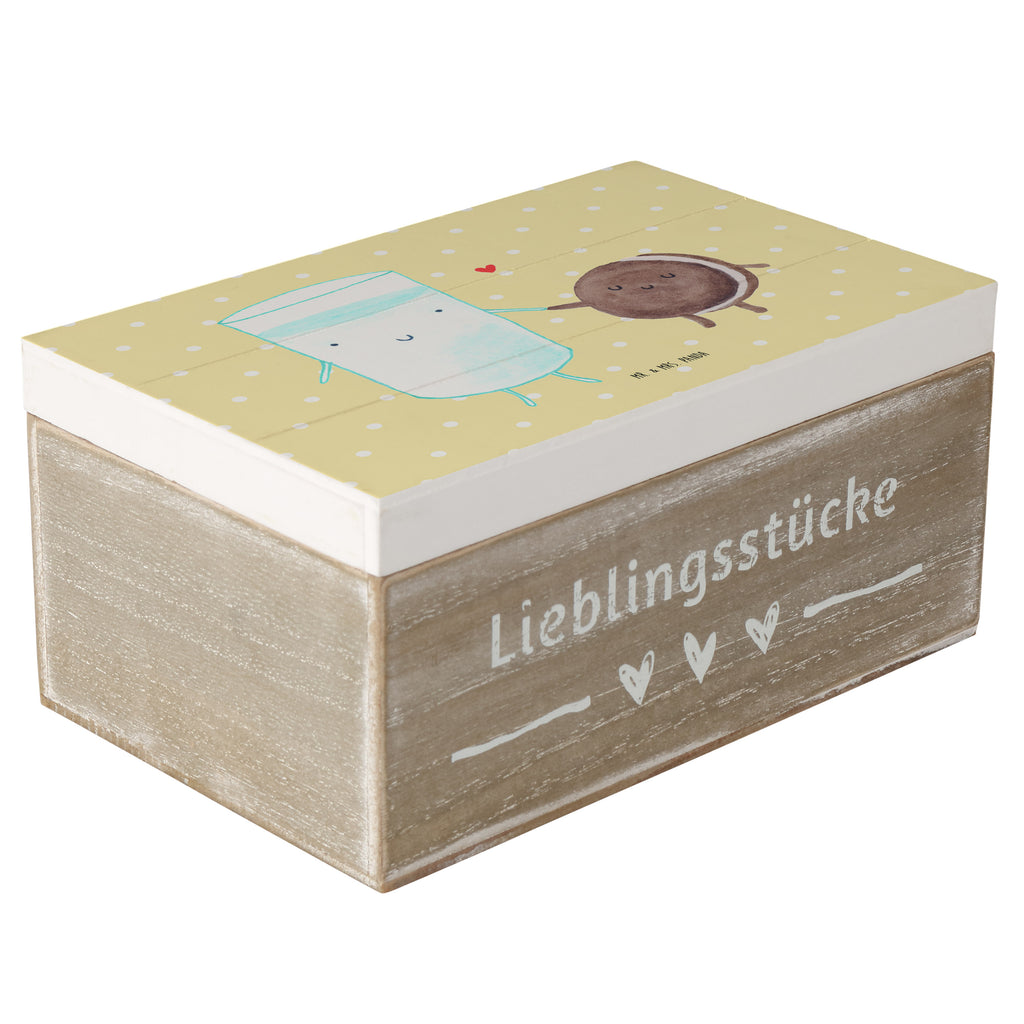 Holzkiste Milch & Keks Holzkiste, Kiste, Schatzkiste, Truhe, Schatulle, XXL, Erinnerungsbox, Erinnerungskiste, Dekokiste, Aufbewahrungsbox, Geschenkbox, Geschenkdose, Tiermotive, Gute Laune, lustige Sprüche, Tiere, Milk, Cookie, Milch, Keks, Kekse, Kaffee, Einladung Frühstück, Motiv süß, romantisch, perfektes Paar