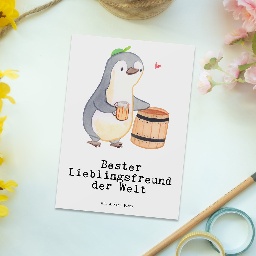 Postkarte Pinguin Bester Lieblingsfreund der Welt Postkarte, Karte, Geschenkkarte, Grußkarte, Einladung, Ansichtskarte, Geburtstagskarte, Einladungskarte, Dankeskarte, Ansichtskarten, Einladung Geburtstag, Einladungskarten Geburtstag, für, Dankeschön, Geschenk, Schenken, Geburtstag, Geburtstagsgeschenk, Geschenkidee, Danke, Bedanken, Mitbringsel, Freude machen, Geschenktipp, Lieblingsfreund, Freund, Partner, Lieblingsmensch, Lieblings Mensch, Liebling, Bae, bester Freund, Liebe, Herz, Love