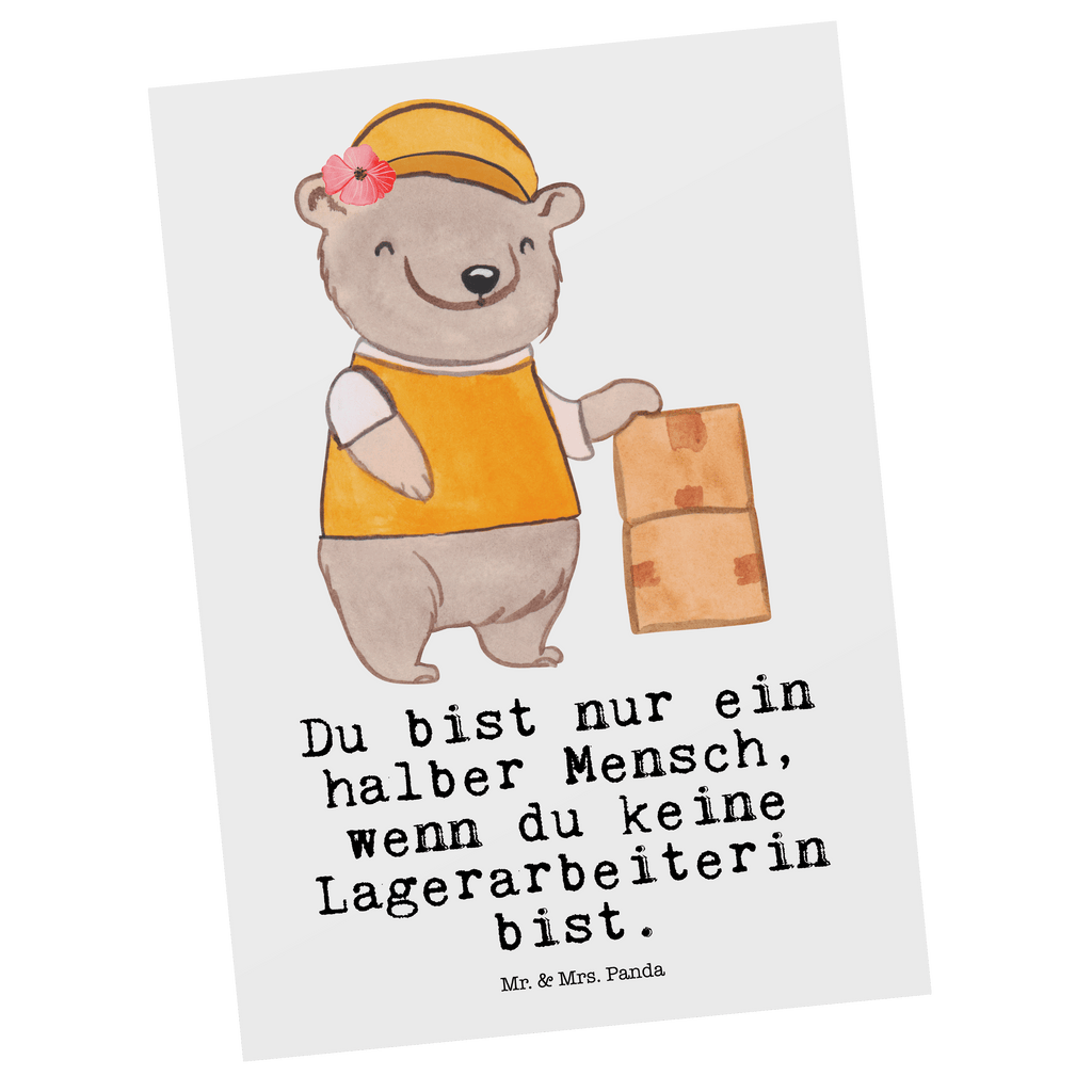 Postkarte Lagerarbeiterin mit Herz Postkarte, Karte, Geschenkkarte, Grußkarte, Einladung, Ansichtskarte, Geburtstagskarte, Einladungskarte, Dankeskarte, Ansichtskarten, Einladung Geburtstag, Einladungskarten Geburtstag, Beruf, Ausbildung, Jubiläum, Abschied, Rente, Kollege, Kollegin, Geschenk, Schenken, Arbeitskollege, Mitarbeiter, Firma, Danke, Dankeschön, Lagerarbeiterin, Fachlageristin, Lageristin, Lagerverwalterin