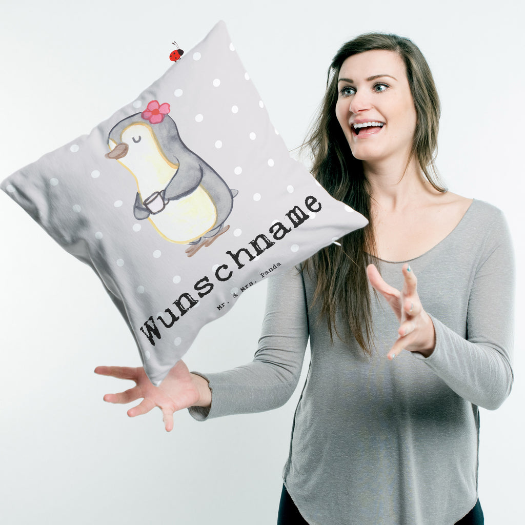 Personalisiertes Kissen Pinguin Beste Stiefmutter der Welt Kissen, personalisiert, Name, Wunschname, bedrucken, Kopfkissen, für, Dankeschön, Geschenk, Schenken, Geburtstag, Geburtstagsgeschenk, Geschenkidee, Danke, Bedanken, Mitbringsel, Freude machen, Geschenktipp, Stiefmutter, Stief Mutter, Stiefmama, Mami, Mutter, Muttertag, Mutti, Mama, Tochter, Sohn, Beste