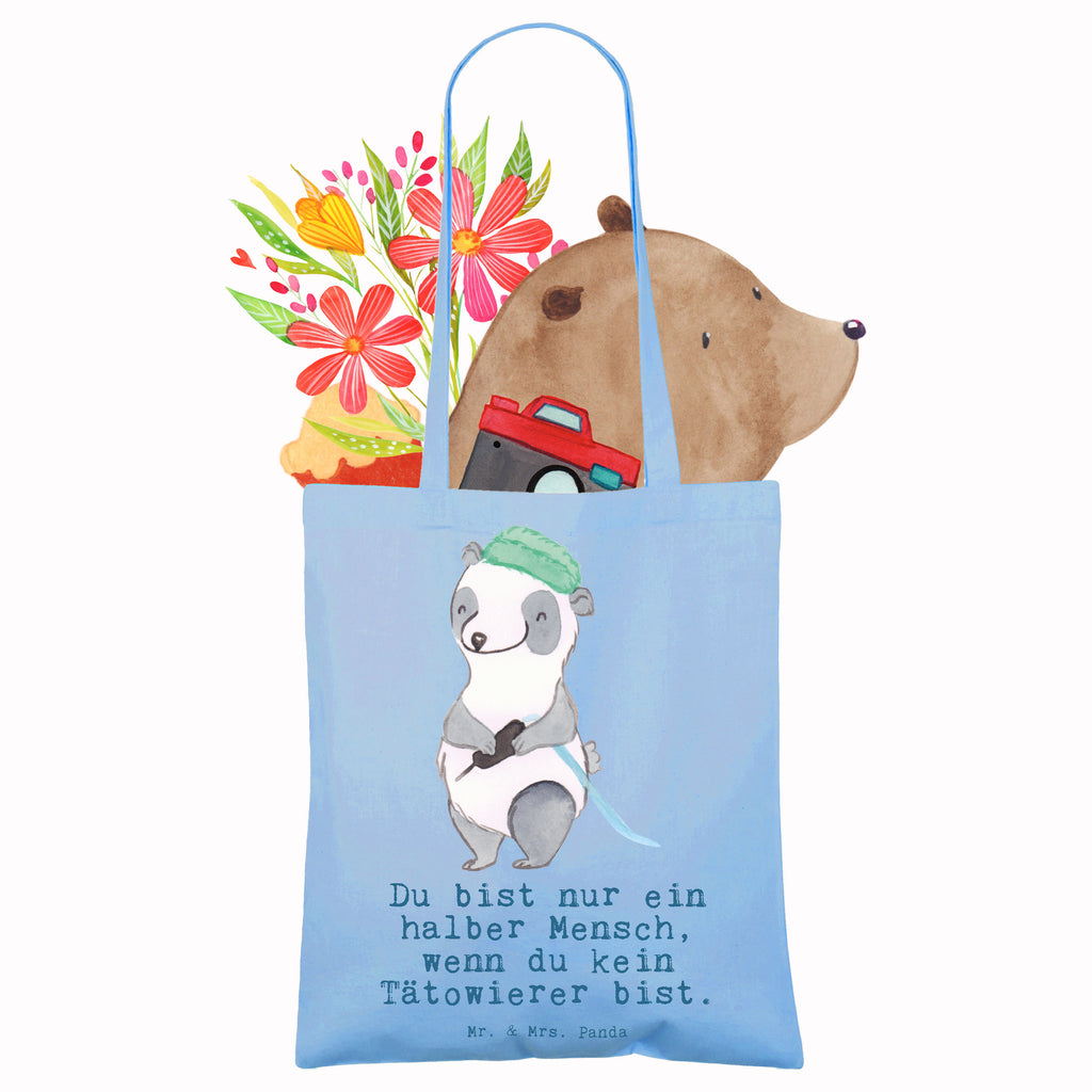 Tragetasche Tätowierer mit Herz Beuteltasche, Beutel, Einkaufstasche, Jutebeutel, Stoffbeutel, Tasche, Shopper, Umhängetasche, Strandtasche, Schultertasche, Stofftasche, Tragetasche, Badetasche, Jutetasche, Einkaufstüte, Laptoptasche, Beruf, Ausbildung, Jubiläum, Abschied, Rente, Kollege, Kollegin, Geschenk, Schenken, Arbeitskollege, Mitarbeiter, Firma, Danke, Dankeschön