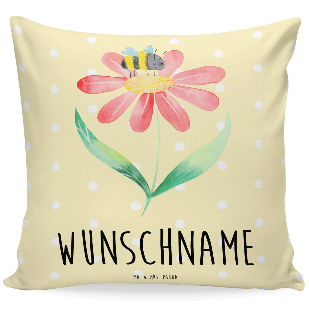 Personalisiertes Kissen Hummel Blume Kissen, personalisiert, Name, Wunschname, bedrucken, Kopfkissen, Tiermotive, Gute Laune, lustige Sprüche, Tiere, Hummel, Blume, Wespe, Flauschig, Natur, Feld, Hummeln, Biene