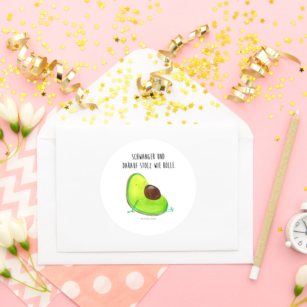 Rund Aufkleber Avocado schwanger Sticker, Aufkleber, Etikett, Avocado, Veggie, Vegan, Gesund, schwanger, Schwangerschaft, Babyparty, Babyshower