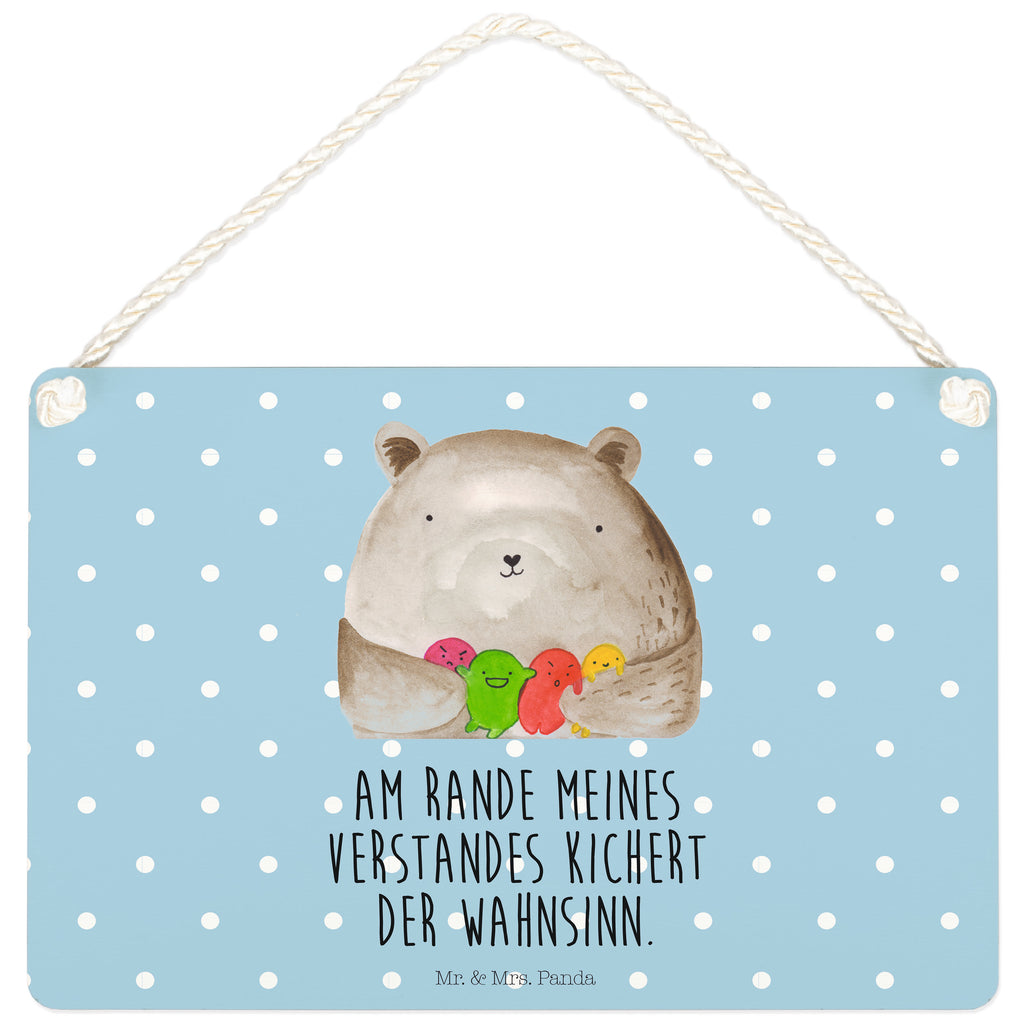 Deko Schild Bär Gefühl Dekoschild, Deko Schild, Schild, Tür Schild, Türschild, Holzschild, Wandschild, Wanddeko, Bär, Teddy, Teddybär, Wahnsinn, Verrückt, Durchgedreht