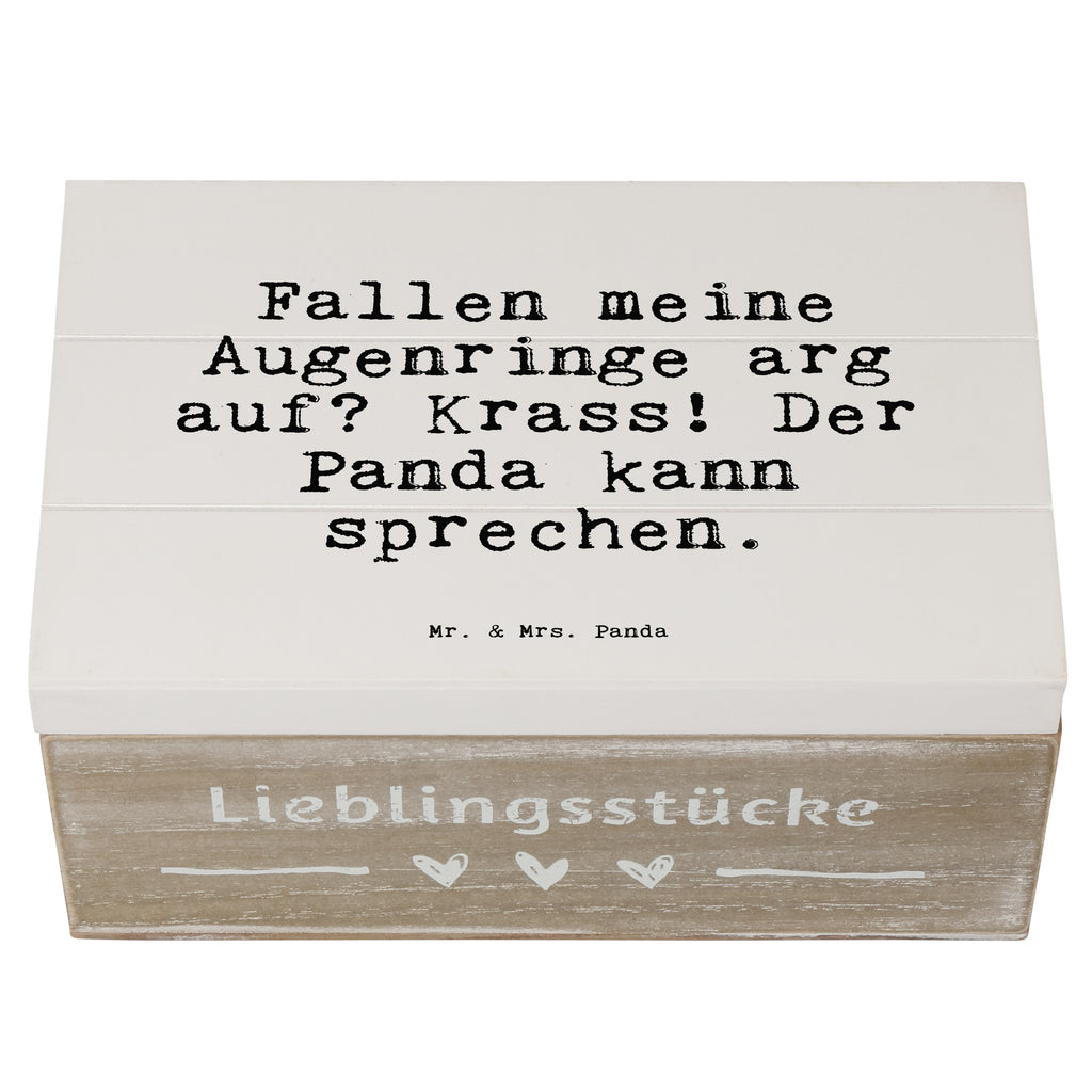 Holzkiste Sprüche und Zitate Fallen meine Augenringe arg auf? Krass! Der Panda kann sprechen. Holzkiste, Kiste, Schatzkiste, Truhe, Schatulle, XXL, Erinnerungsbox, Erinnerungskiste, Dekokiste, Aufbewahrungsbox, Geschenkbox, Geschenkdose, Spruch, Sprüche, lustige Sprüche, Weisheiten, Zitate, Spruch Geschenke, Spruch Sprüche Weisheiten Zitate Lustig Weisheit Worte