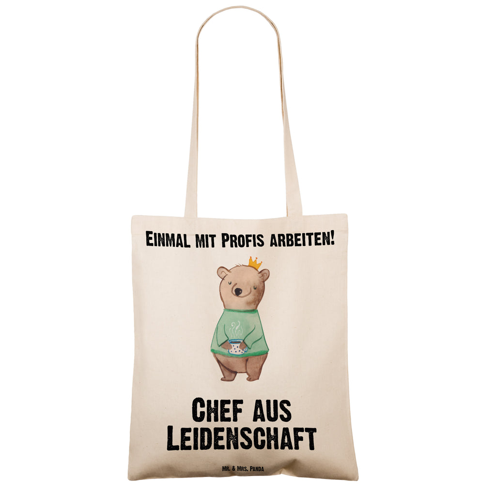 Tragetasche Chef aus Leidenschaft Beuteltasche, Beutel, Einkaufstasche, Jutebeutel, Stoffbeutel, Tasche, Shopper, Umhängetasche, Strandtasche, Schultertasche, Stofftasche, Tragetasche, Badetasche, Jutetasche, Einkaufstüte, Laptoptasche, Beruf, Ausbildung, Jubiläum, Abschied, Rente, Kollege, Kollegin, Geschenk, Schenken, Arbeitskollege, Mitarbeiter, Firma, Danke, Dankeschön, CEO, Chef, Führungskraft, Geschäftsinhaber, Firmeninhaber, Unternehmensinhaber, Direktor, Leiter