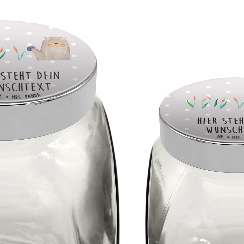 Personalisiertes Bonbonglas Otter mit Stein Vorratsdose, Vorratsbehälter, Süßigkeitenglas, Süßigkeitendose, Kaffeedose, Müslidose, Teedose, Keksbehälter, Keksedose, Glasdose, Glasbälter, Vorratsglas, Küchenbehälter, Aufbewahrungsdose, Aufbewahungsglas, Gewürzdose, Küchenorganizer, Snackdose, Otter, Fischotter, Seeotter, Otter Seeotter See Otter