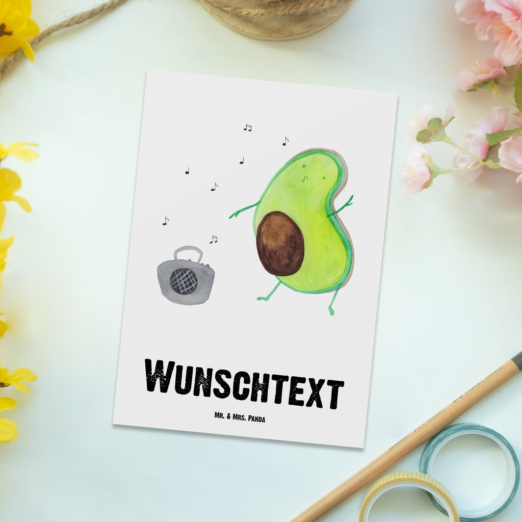 Personalisierte Postkarte Avocado tanzt Postkarte mit Namen, Postkarte bedrucken, Postkarte mit Wunschtext, Postkarte personalisierbar, Geschenkkarte mit Namen, Grußkarte mit Namen, Karte mit Namen, Einladung mit Namen, Ansichtskarte mit Namen, Geschenkkarte mit Wunschtext, Grußkarte mit Wunschtext, Karte mit Wunschtext, Einladung mit Wunschtext, Ansichtskarte mit Wunschtext, Avocado, Veggie, Vegan, Gesund