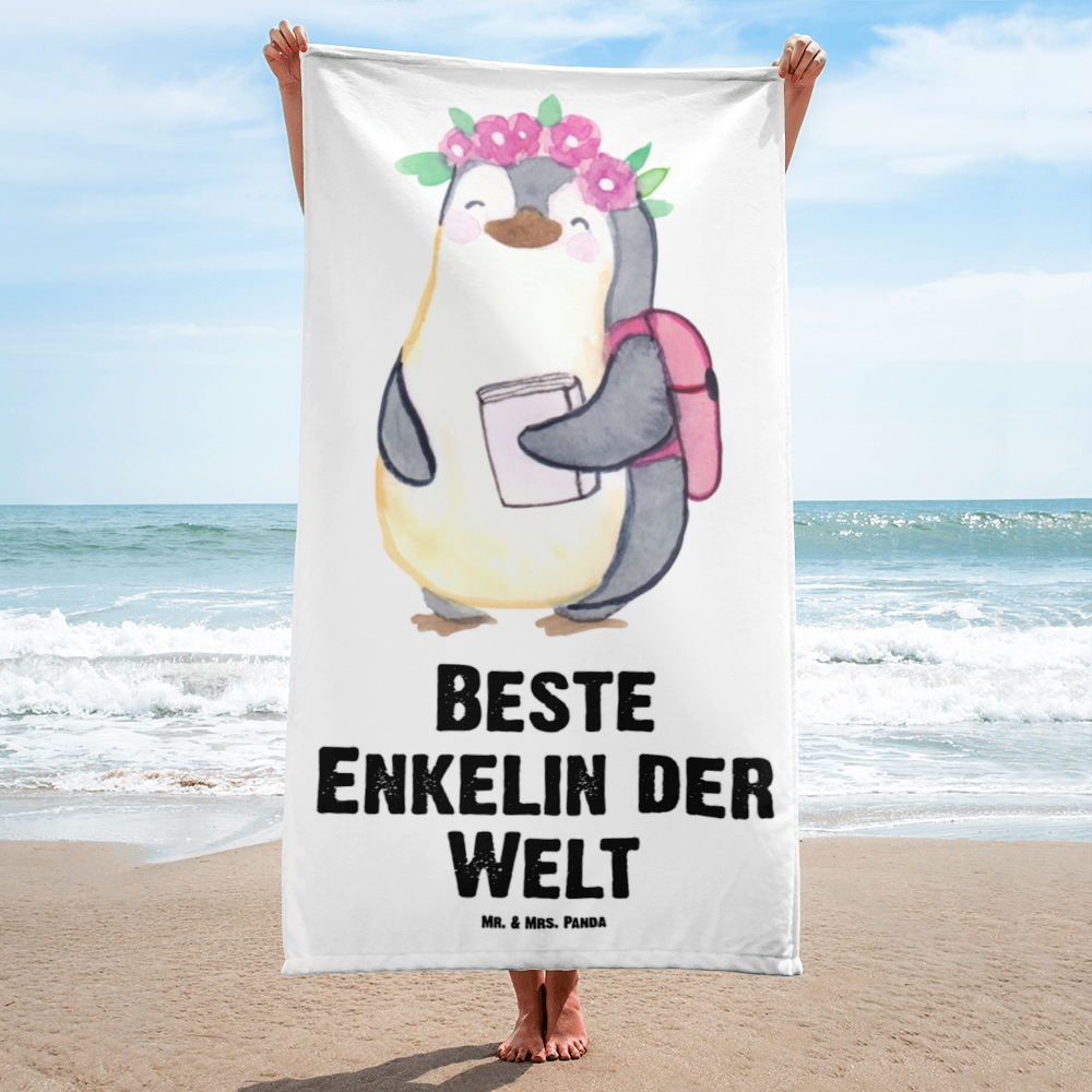 XL Badehandtuch Pinguin Beste Enkelin der Welt Handtuch, Badetuch, Duschtuch, Strandtuch, Saunatuch, für, Dankeschön, Geschenk, Schenken, Geburtstag, Geburtstagsgeschenk, Geschenkidee, Danke, Bedanken, Mitbringsel, Freude machen, Geschenktipp, Enkelin, Enkelkind, Enkeltochter, Oma, Opa, Kind von Tochter, Kind von Sohn, Großtochter, Taufe