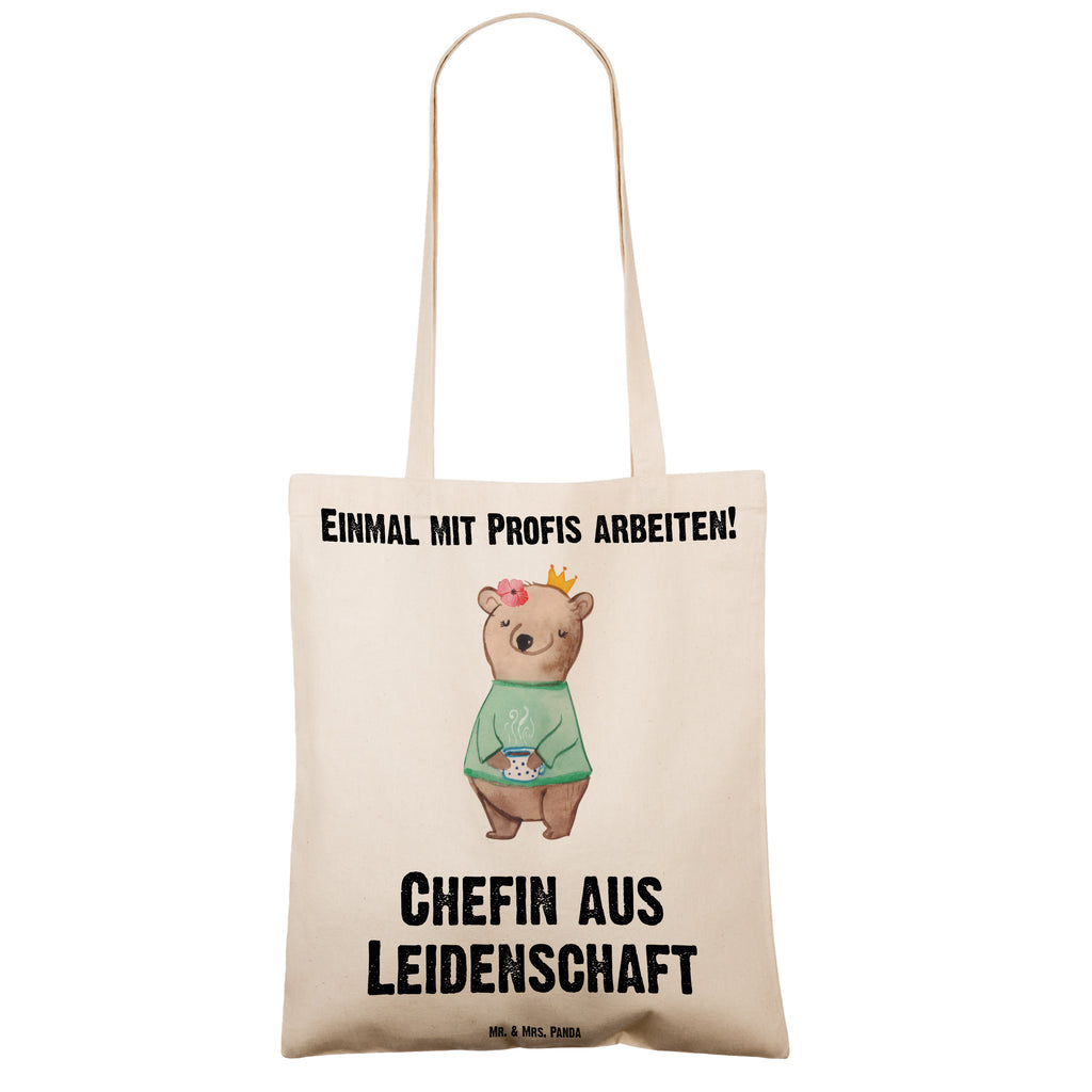 Tragetasche Chefin aus Leidenschaft Beuteltasche, Beutel, Einkaufstasche, Jutebeutel, Stoffbeutel, Tasche, Shopper, Umhängetasche, Strandtasche, Schultertasche, Stofftasche, Tragetasche, Badetasche, Jutetasche, Einkaufstüte, Laptoptasche, Beruf, Ausbildung, Jubiläum, Abschied, Rente, Kollege, Kollegin, Geschenk, Schenken, Arbeitskollege, Mitarbeiter, Firma, Danke, Dankeschön, CEO, Chefin, Führungskraft, Geschäftsinhaberin, Firmeninhaberin, Unternehmensinhaberin, Direktorin, Leiterin