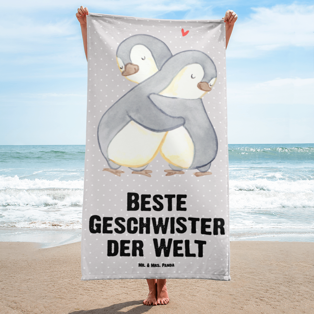 XL Badehandtuch Pinguin Beste Geschwister der Welt Handtuch, Badetuch, Duschtuch, Strandtuch, Saunatuch, für, Dankeschön, Geschenk, Schenken, Geburtstag, Geburtstagsgeschenk, Geschenkidee, Danke, Bedanken, Mitbringsel, Freude machen, Geschenktipp, Geschwister, Geschwisterchen, Bruder, Schwester, Schwestern, Brüder, Familie, Nachwuchs