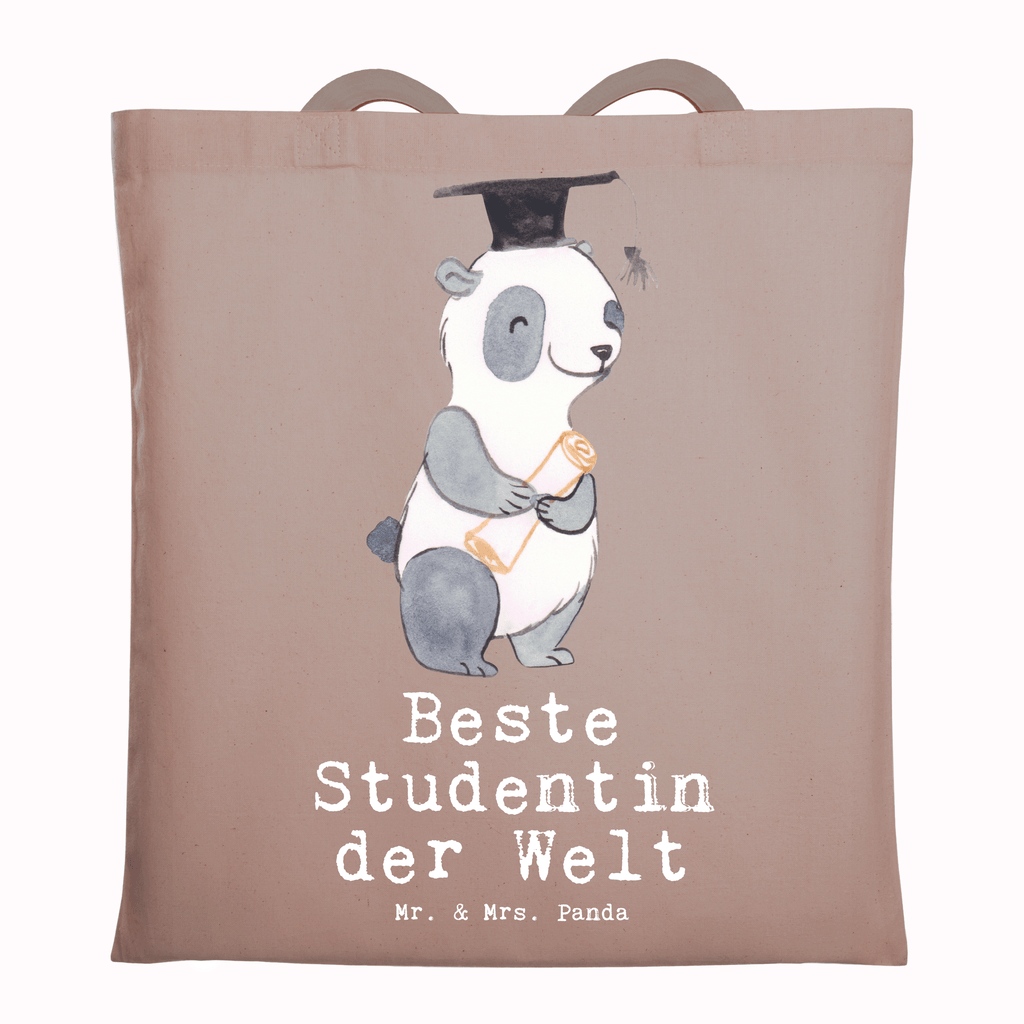 Tragetasche Panda Beste Studentin der Welt Beuteltasche, Beutel, Einkaufstasche, Jutebeutel, Stoffbeutel, Tasche, Shopper, Umhängetasche, Strandtasche, Schultertasche, Stofftasche, Tragetasche, Badetasche, Jutetasche, Einkaufstüte, Laptoptasche, für, Dankeschön, Geschenk, Schenken, Geburtstag, Geburtstagsgeschenk, Geschenkidee, Danke, Bedanken, Mitbringsel, Freude machen, Geschenktipp, Studentin, Studium, Tochter, Spaß, Musterschülerin, lustig, Studienabschluss, witzig, Universität, Abschluss, Alumni, Uni, Studenten, Hochschule