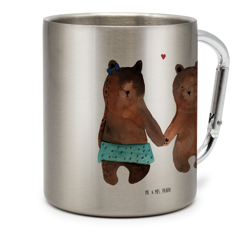 Edelstahlbecher Bär Freundin Edelstahltasse, Karabiner, Edelstahlbecher, Outdoor, Camping, Tasse, Becher, Bär, Teddy, Teddybär, Bär Freundin Beste Freund Liebe Liebesbeweis Verliebt Kumpel Kumpeliene