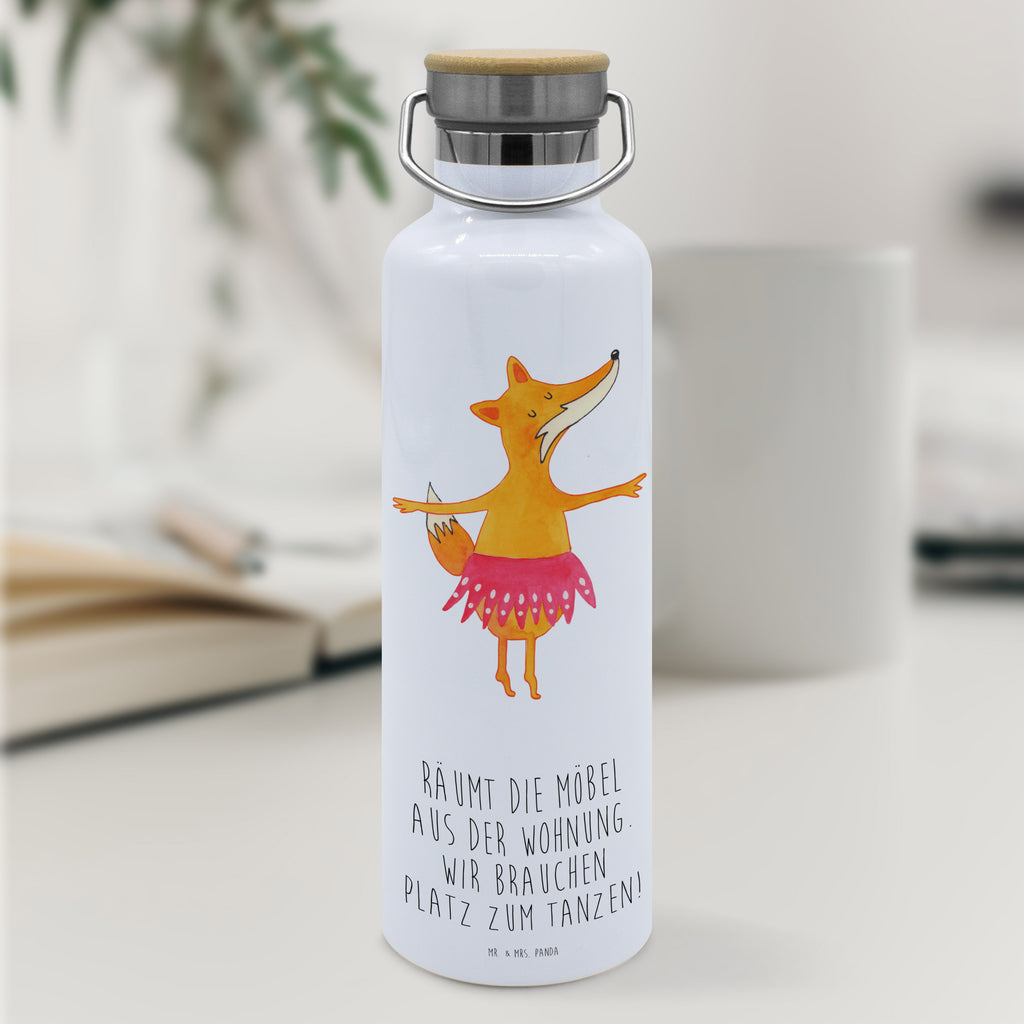 Trinkflasche Fuchs Ballerina Thermosflasche, Isolierflasche, Edelstahl, Trinkflasche, isoliert, Wamrhaltefunktion, Sportflasche, Flasche zum Sport, Sportlerflasche, Fuchs, Fuchs Spruch, Füchse, Füchsin, Ballerina, Ballett, Tänzerin, Tanzen, Party, Einladung, Geburtstag