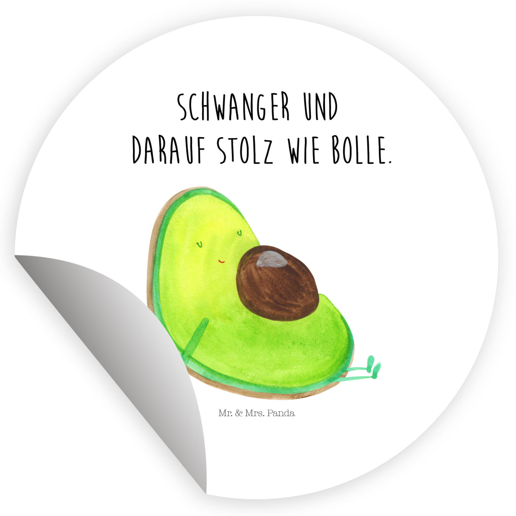 Rund Aufkleber Avocado schwanger Sticker, Aufkleber, Etikett, Avocado, Veggie, Vegan, Gesund, schwanger, Schwangerschaft, Babyparty, Babyshower