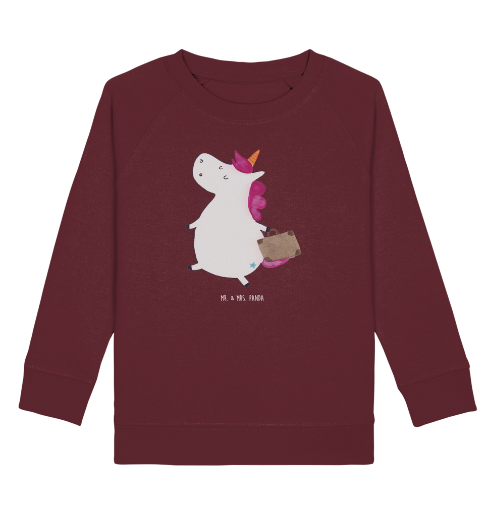 Organic Kinder Pullover Einhorn Koffer Kinder Pullover, Kinder Sweatshirt, Jungen, Mädchen, Einhorn, Einhörner, Einhorn Deko, Pegasus, Unicorn, unicorn, Koffer, Verreisen, Reise, Gepäck, Abenteuer, Erwachsen, Kind, albern, Spaß, lustig, witzig