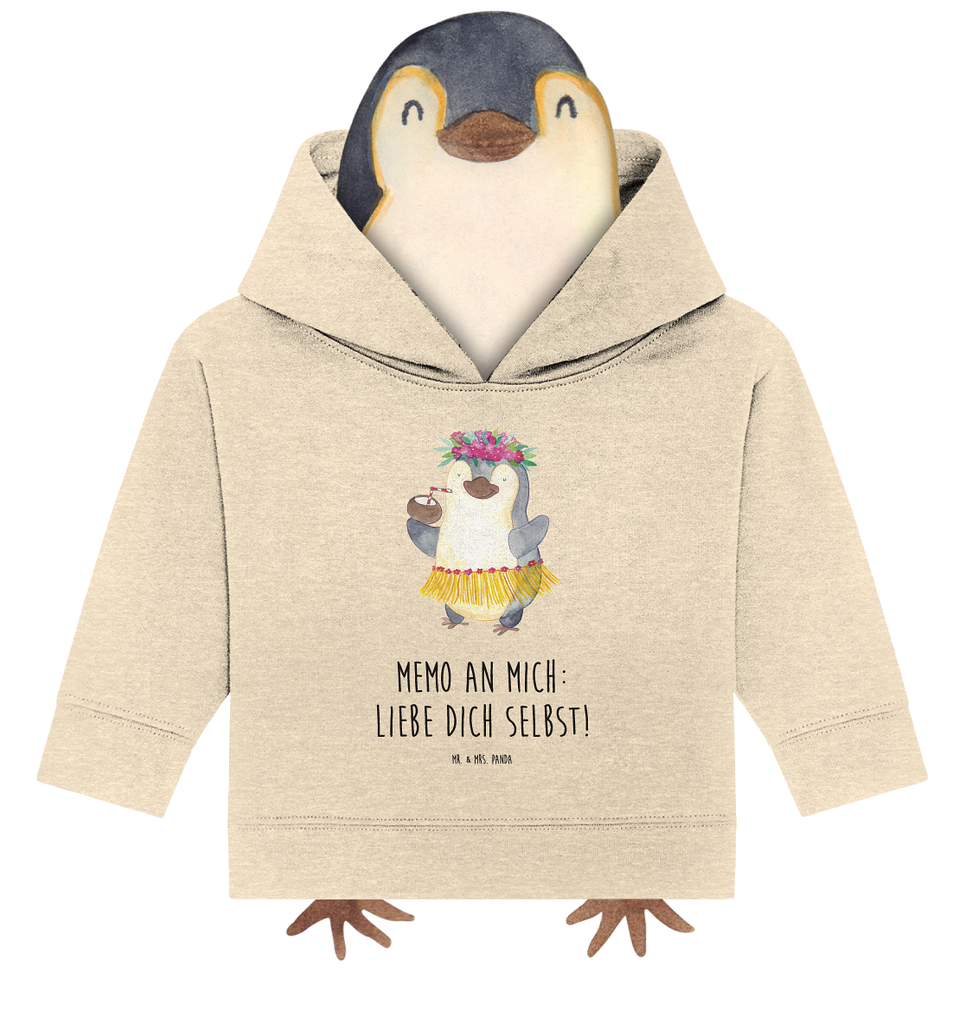 Organic Baby Hoodie Pinguin Kokosnuss Baby Kapuzenshirt, Baby Kapuzensweatshirt, Baby Hoodie, Baby Pullover, Pinguin, Aloha, Hawaii, Urlaub, Kokosnuss, Pinguine