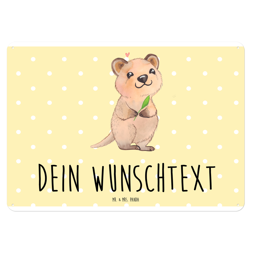 Personalisiertes Blechschild Quokka Happy Blechschild, Metallschild, Geschenk Schild, Schild, Magnet-Metall-Schild, Deko Schild, Wandschild, Wand-Dekoration, Türschild, Tiermotive, Gute Laune, lustige Sprüche, Tiere, Quokka, Verschieben, Aufschieberitis, Lustiger Spruch, Niedliches Tier, Dinge erledigen