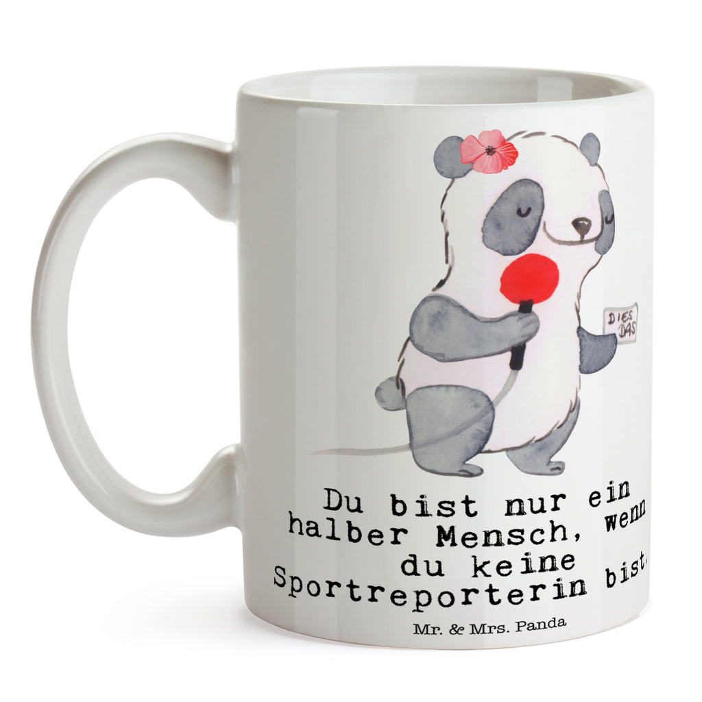 Tasse Sportreporterin mit Herz Tasse, Kaffeetasse, Teetasse, Becher, Kaffeebecher, Teebecher, Keramiktasse, Porzellantasse, Büro Tasse, Geschenk Tasse, Tasse Sprüche, Tasse Motive, Kaffeetassen, Tasse bedrucken, Designer Tasse, Cappuccino Tassen, Schöne Teetassen, Beruf, Ausbildung, Jubiläum, Abschied, Rente, Kollege, Kollegin, Geschenk, Schenken, Arbeitskollege, Mitarbeiter, Firma, Danke, Dankeschön