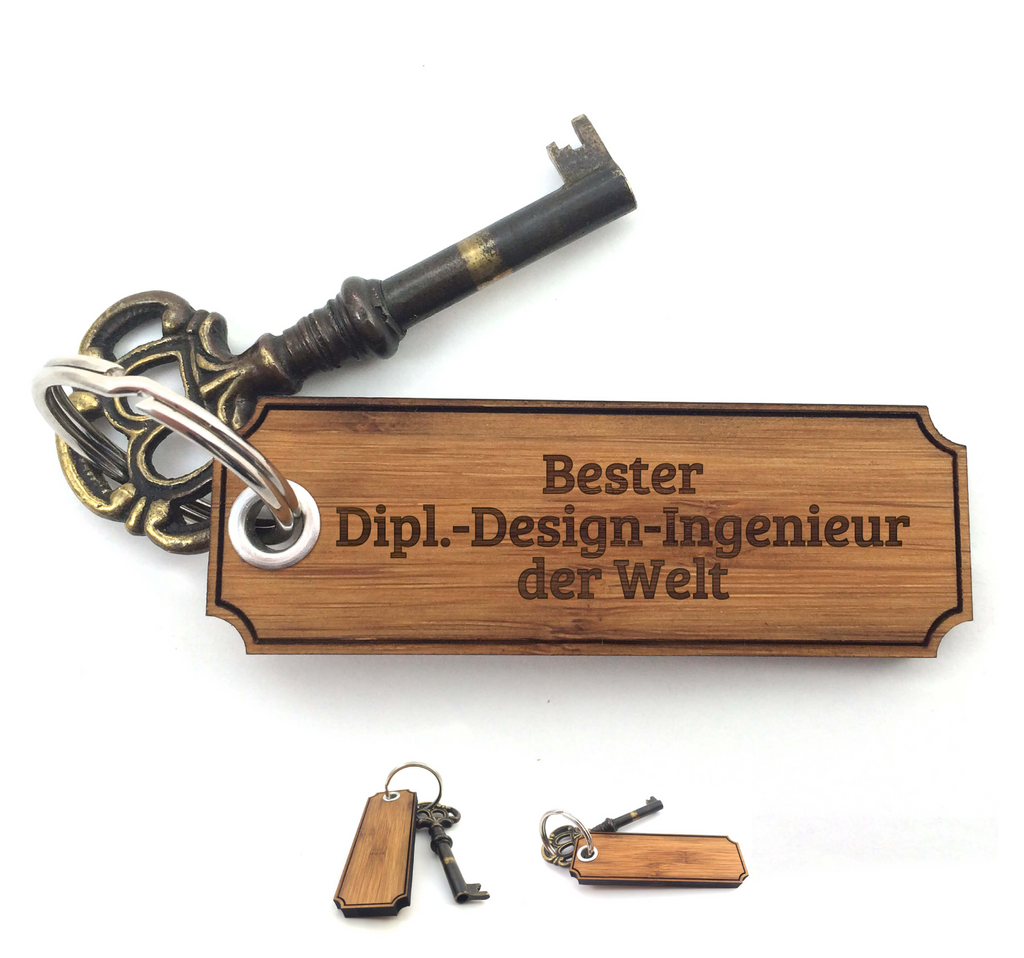 Schlüsselanhänger Classic Gravur Dipl.-Design-Ingenieur Schlüsselanhänger, Anhänger, Taschenanhänger, Glücksbringer, Schlüsselbund, Schlüsselanhänger Holz, Schlüsselanhänger aus Holz, Holz Schlüsselanhänger, Holzschlüsselanhänger, Geschenke, Schenken, Gravur