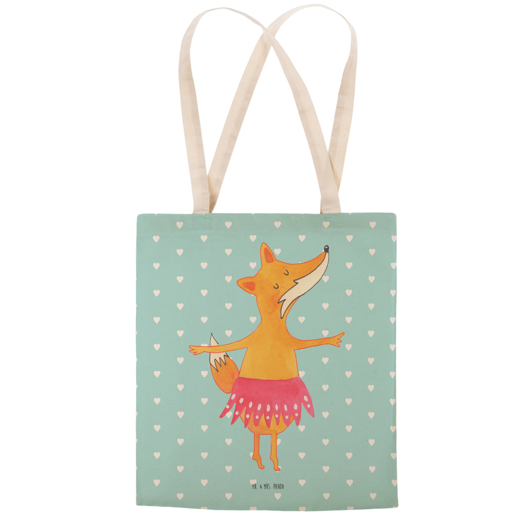 Einkaufstasche Fuchs Ballerina Tragetasche, Tasche, Beutel, Stofftasche, Baumwolltasche, Umhängetasche, Shopper, Einkaufstasche, Beuteltasche, Fuchs, Fuchs Spruch, Füchse, Füchsin, Ballerina, Ballett, Tänzerin, Tanzen, Party, Einladung, Geburtstag