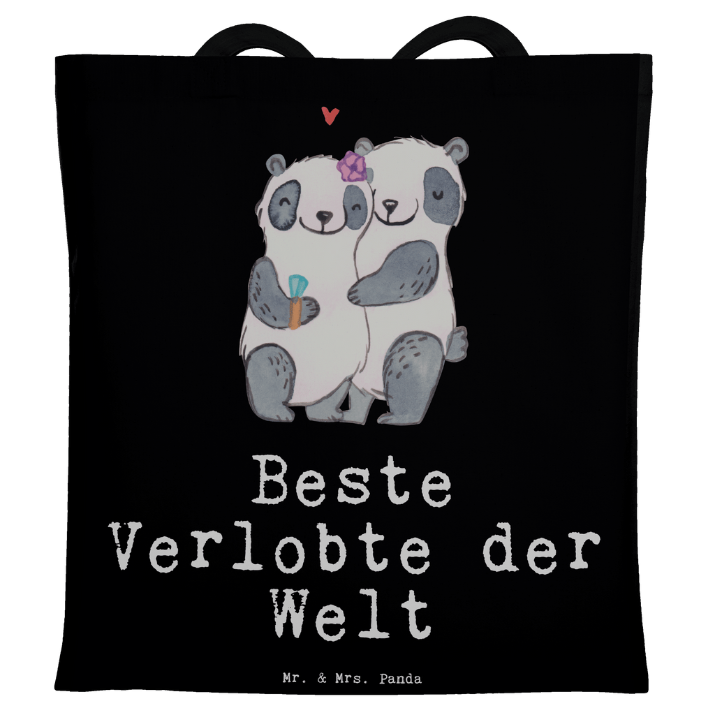 Tragetasche Panda Beste Verlobte der Welt Beuteltasche, Beutel, Einkaufstasche, Jutebeutel, Stoffbeutel, Tasche, Shopper, Umhängetasche, Strandtasche, Schultertasche, Stofftasche, Tragetasche, Badetasche, Jutetasche, Einkaufstüte, Laptoptasche, für, Dankeschön, Geschenk, Schenken, Geburtstag, Geburtstagsgeschenk, Geschenkidee, Danke, Bedanken, Mitbringsel, Freude machen, Geschenktipp, Verlobte, Verloben, Verlobung, Traumfrau, Frau, Freundin, Ehefrau, Zukünftige, Hochzeit, Ehe