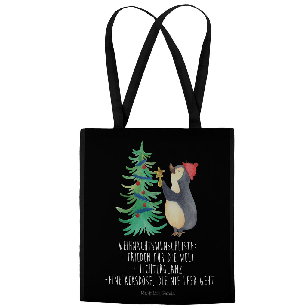 Tragetasche Pinguin Weihnachtsbaum Beuteltasche, Beutel, Einkaufstasche, Jutebeutel, Stoffbeutel, Tasche, Shopper, Umhängetasche, Strandtasche, Schultertasche, Stofftasche, Tragetasche, Badetasche, Jutetasche, Einkaufstüte, Laptoptasche, Winter, Weihnachten, Weihnachtsdeko, Nikolaus, Advent, Heiligabend, Wintermotiv, Pinguin