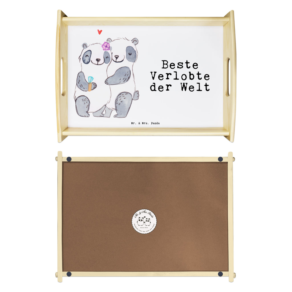 Serviertablett Panda Beste Verlobte der Welt Serviertablett, Tablett, Holztablett, Küchentablett, Dekotablett, Frühstückstablett, für, Dankeschön, Geschenk, Schenken, Geburtstag, Geburtstagsgeschenk, Geschenkidee, Danke, Bedanken, Mitbringsel, Freude machen, Geschenktipp, Verlobte, Verloben, Verlobung, Traumfrau, Frau, Freundin, Ehefrau, Zukünftige, Hochzeit, Ehe