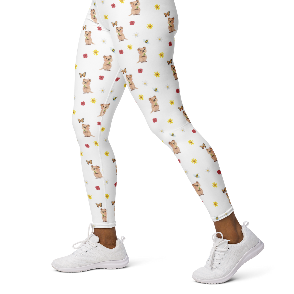 Yogahose Quokka Happy Muster Yogapants, Yogaleggings, Yogaleggins, Yogahose Damen, Yogahose, Frauen, Yogahose Mädchen, Yogahose Kinder, Yogahose Herren, Yogahose Männer, Tiermotive, Gute Laune, lustige Sprüche, Tiere, Quokka, Verschieben, Aufschieberitis, Lustiger Spruch, Niedliches Tier, Dinge erledigen