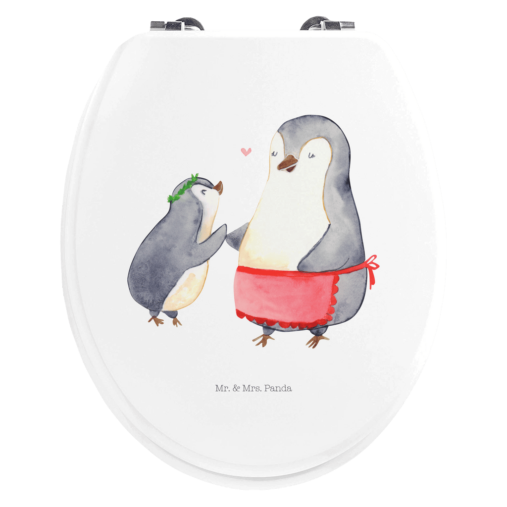 Motiv WC Sitz Pinguin mit Kind Klobrille, Klodeckel, Toilettendeckel, WC-Sitz, Toilette, Familie, Vatertag, Muttertag, Bruder, Schwester, Mama, Papa, Oma, Opa, Geschenk, Mami, Mutti, Mutter, Geburststag