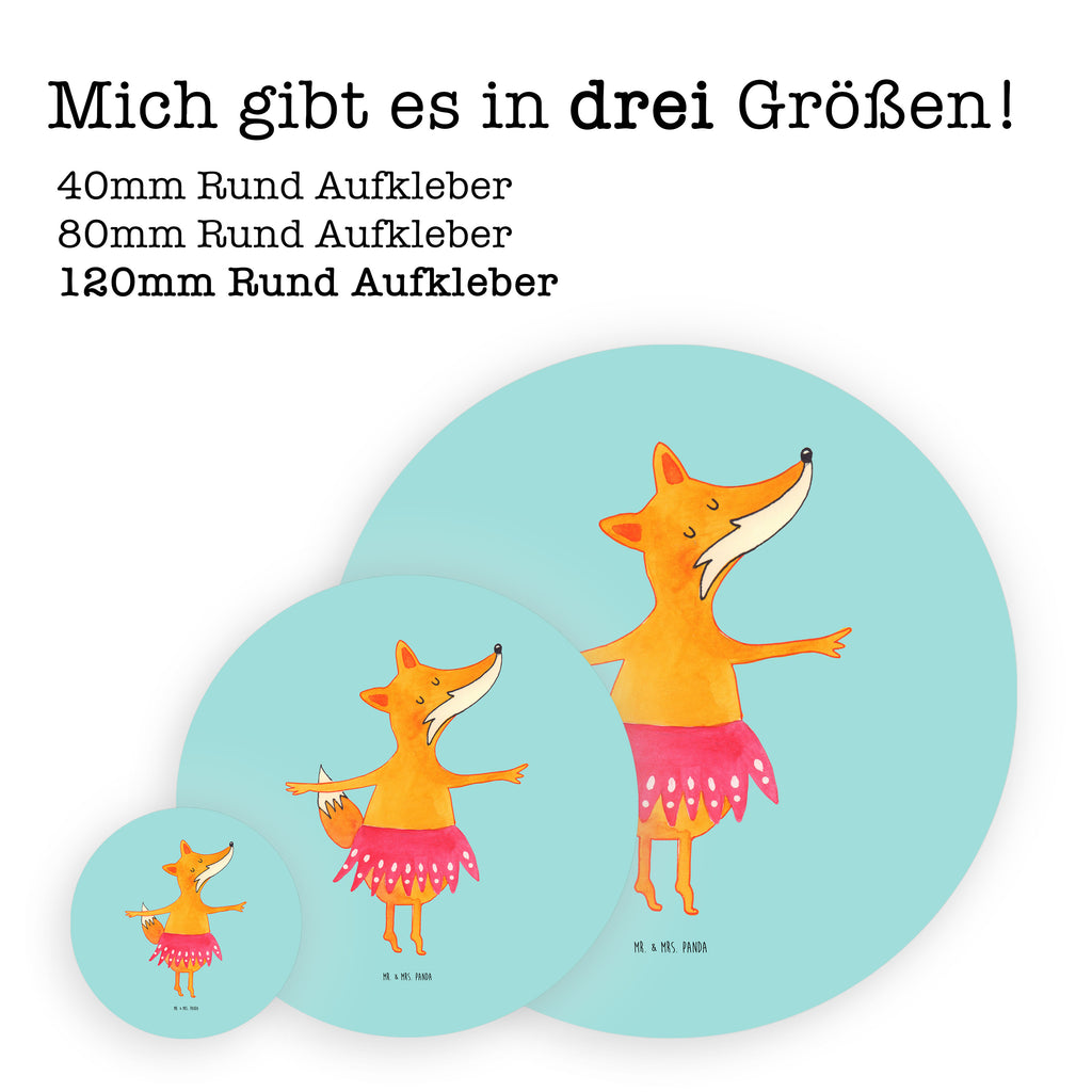 Rund Aufkleber Fuchs Ballerina Sticker, Aufkleber, Etikett, Fuchs, Fuchs Spruch, Füchse, Füchsin, Ballerina, Ballett, Tänzerin, Tanzen, Party, Einladung, Geburtstag