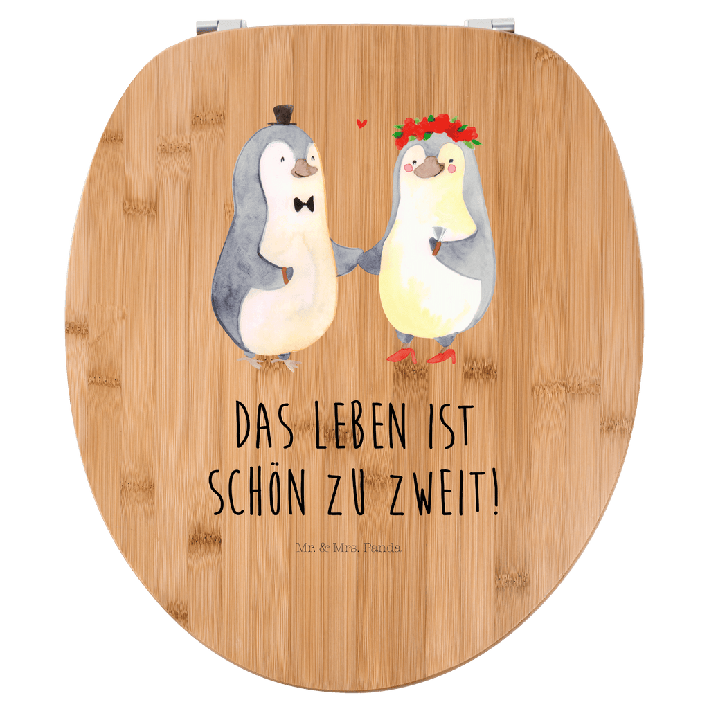 Motiv WC Sitz Pinguin Heirat Klobrille, Klodeckel, Toilettendeckel, WC-Sitz, Toilette, Liebe, Partner, Freund, Freundin, Ehemann, Ehefrau, Heiraten, Verlobung, Heiratsantrag, Liebesgeschenk, Jahrestag, Hocheitstag