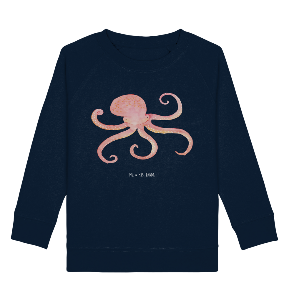 Organic Kinder Pullover Tintenfisch Kinder Pullover, Kinder Sweatshirt, Jungen, Mädchen, Tiermotive, Gute Laune, lustige Sprüche, Tiere, Meer, Meerestier, Krake, Tintenfisch, Arme, Wasser, Ozean