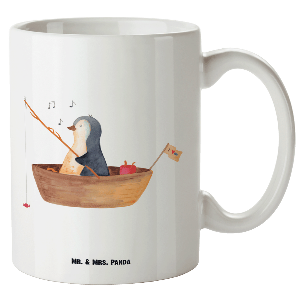 XL Tasse Pinguin Angelboot XL Tasse, Große Tasse, Grosse Kaffeetasse, XL Becher, XL Teetasse, spülmaschinenfest, Jumbo Tasse, Groß, Pinguin, Pinguine, Angeln, Boot, Angelboot, Lebenslust, Leben, genießen, Motivation, Neustart, Neuanfang, Trennung, Scheidung, Geschenkidee Liebeskummer