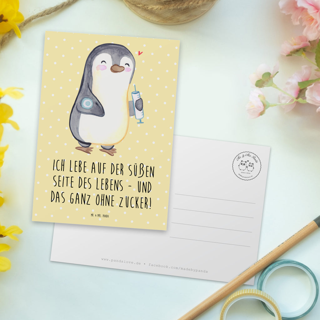 Postkarte Pinguin Diabetes Postkarte, Karte, Geschenkkarte, Grußkarte, Einladung, Ansichtskarte, Geburtstagskarte, Einladungskarte, Dankeskarte, Ansichtskarten, Einladung Geburtstag, Einladungskarten Geburtstag, Pinguin, Diabetes, Diabetes Mellitus, Zuckerkrankheit