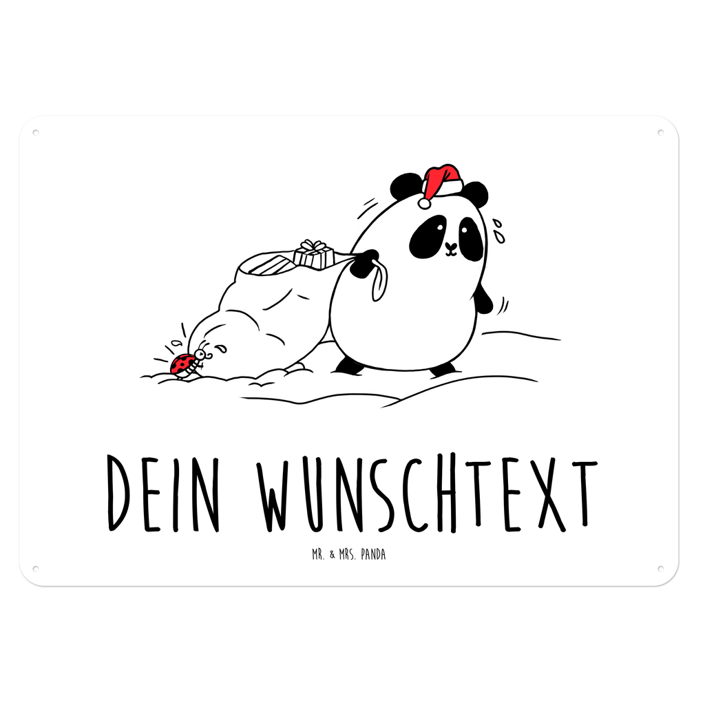 Personalisiertes Blechschild Panda Weihnachten Blechschild, Metallschild, Geschenk Schild, Schild, Magnet-Metall-Schild, Deko Schild, Wandschild, Wand-Dekoration, Türschild