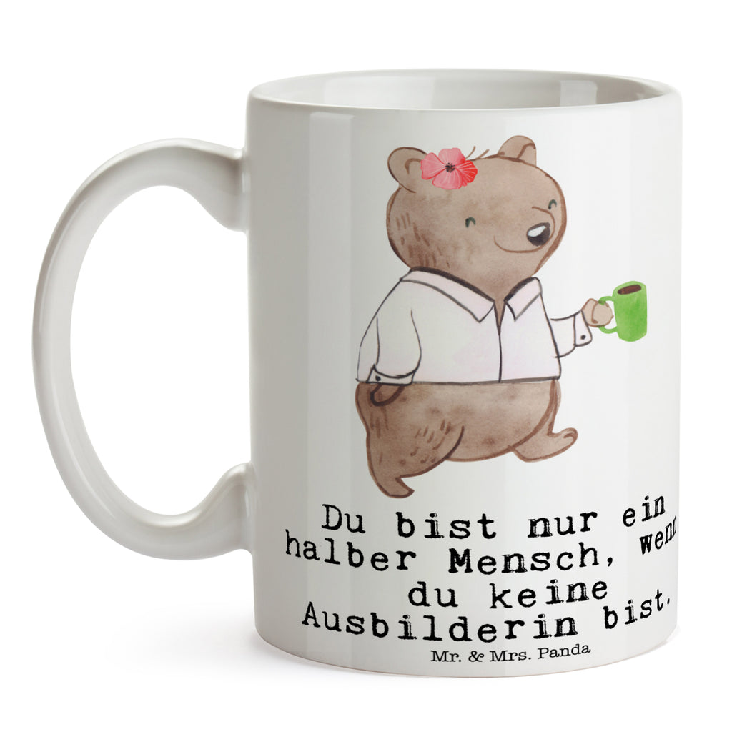 Tasse Ausbilderin mit Herz Tasse, Kaffeetasse, Teetasse, Becher, Kaffeebecher, Teebecher, Keramiktasse, Porzellantasse, Büro Tasse, Geschenk Tasse, Tasse Sprüche, Tasse Motive, Kaffeetassen, Tasse bedrucken, Designer Tasse, Cappuccino Tassen, Schöne Teetassen, Beruf, Ausbildung, Jubiläum, Abschied, Rente, Kollege, Kollegin, Geschenk, Schenken, Arbeitskollege, Mitarbeiter, Firma, Danke, Dankeschön, Ausbilderin, Tutorin, Ausbilderprüfung