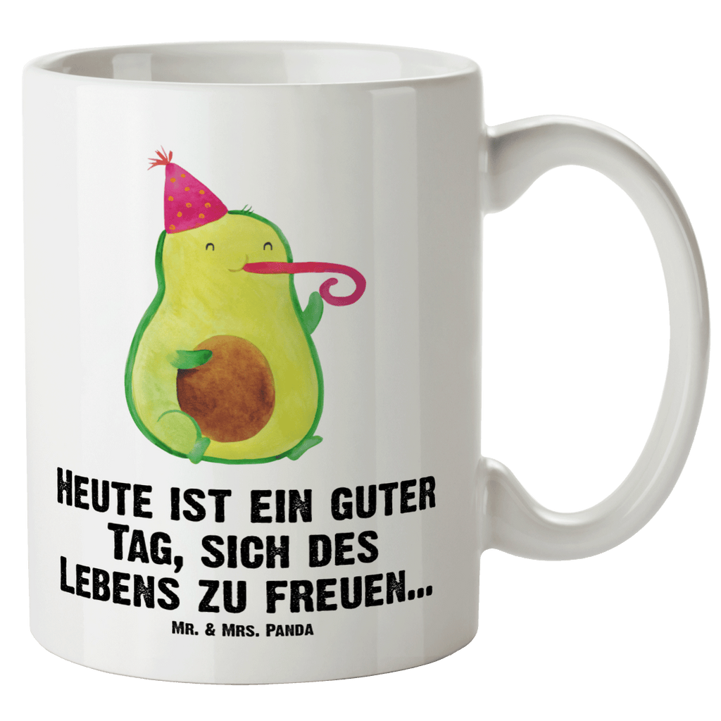 XL Tasse Avocado Feier XL Tasse, Große Tasse, Grosse Kaffeetasse, XL Becher, XL Teetasse, spülmaschinenfest, Jumbo Tasse, Groß, Avocado, Veggie, Vegan, Gesund, Party, Feierlichkeit, Feier, Fete, Geburtstag, Gute Laune, Tröte