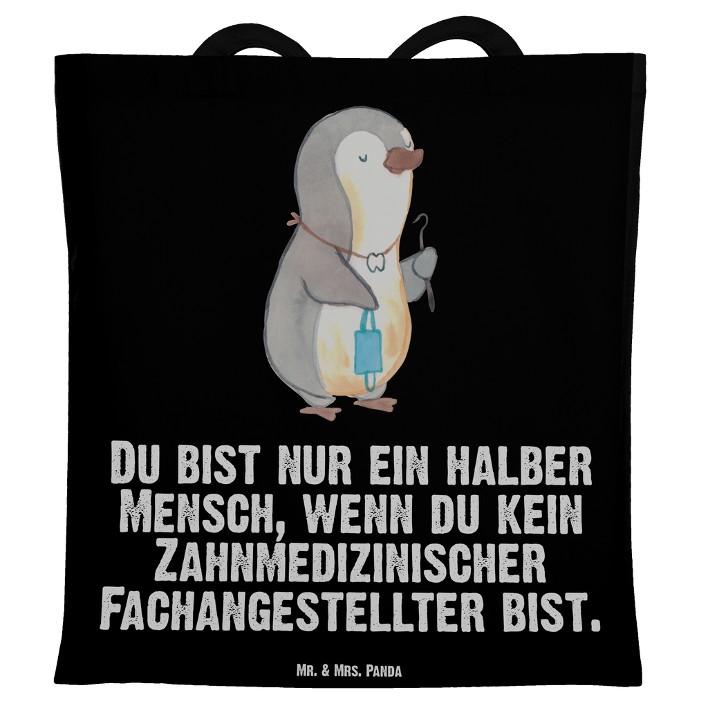 Tragetasche Zahnmedizinischer Fachangestellter mit Herz Beuteltasche, Beutel, Einkaufstasche, Jutebeutel, Stoffbeutel, Tasche, Shopper, Umhängetasche, Strandtasche, Schultertasche, Stofftasche, Tragetasche, Badetasche, Jutetasche, Einkaufstüte, Laptoptasche, Beruf, Ausbildung, Jubiläum, Abschied, Rente, Kollege, Kollegin, Geschenk, Schenken, Arbeitskollege, Mitarbeiter, Firma, Danke, Dankeschön