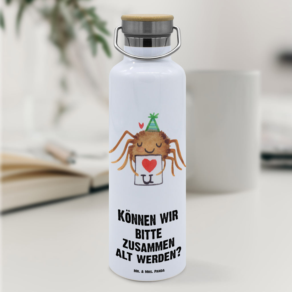 Trinkflasche Spinne Agathe Brief Thermosflasche, Isolierflasche, Edelstahl, Trinkflasche, isoliert, Wamrhaltefunktion, Sportflasche, Flasche zum Sport, Sportlerflasche, Spinne Agathe, Spinne, Agathe, Videos, Merchandise, Liebesbeweis, Ich Liebe dich, Heiratsantrag, Verliebt, Liebespaar, Liebesgeschenk, Treuebeweis, Treuetest