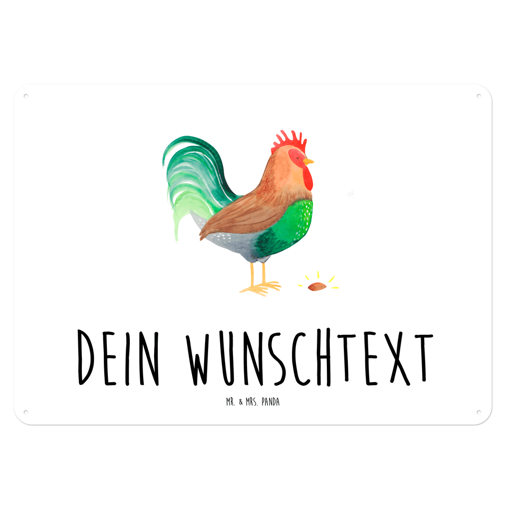 Personalisiertes Blechschild Hahn mit Korn Blechschild, Metallschild, Geschenk Schild, Schild, Magnet-Metall-Schild, Deko Schild, Wandschild, Wand-Dekoration, Türschild, Bauernhof, Hoftiere, Landwirt, Landwirtin, Hahn, Korn, Henne, Eier, Natur