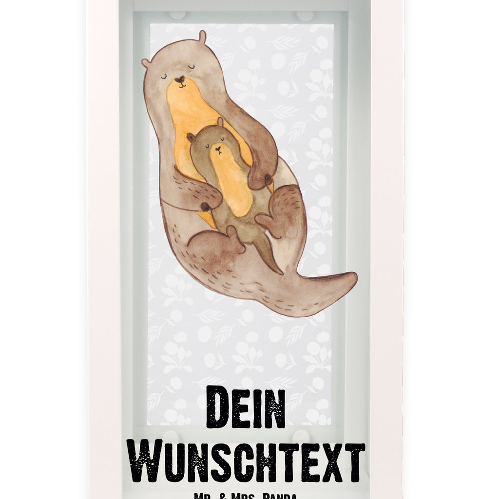 Personalisierte Deko Laterne Otter mit Kind Gartenlampe, Gartenleuchte, Gartendekoration, Gartenlicht, Laterne kleine Laternen, XXL Laternen, Laterne groß, Otter, Fischotter, Seeotter, Otter Seeotter See Otter