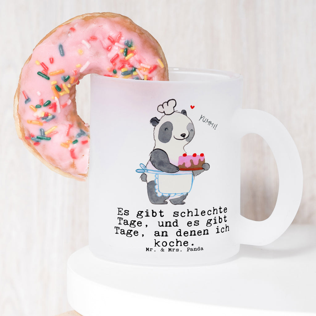 Teetasse Bär Kochen Tage Teetasse, Teeglas, Teebecher, Tasse mit Henkel, Tasse, Glas Teetasse, Teetasse aus Glas, Geschenk, Sport, Sportart, Hobby, Schenken, Danke, Dankeschön, Auszeichnung, Gewinn, Sportler, Kochen, Hobbykoch, Hobbyköchin