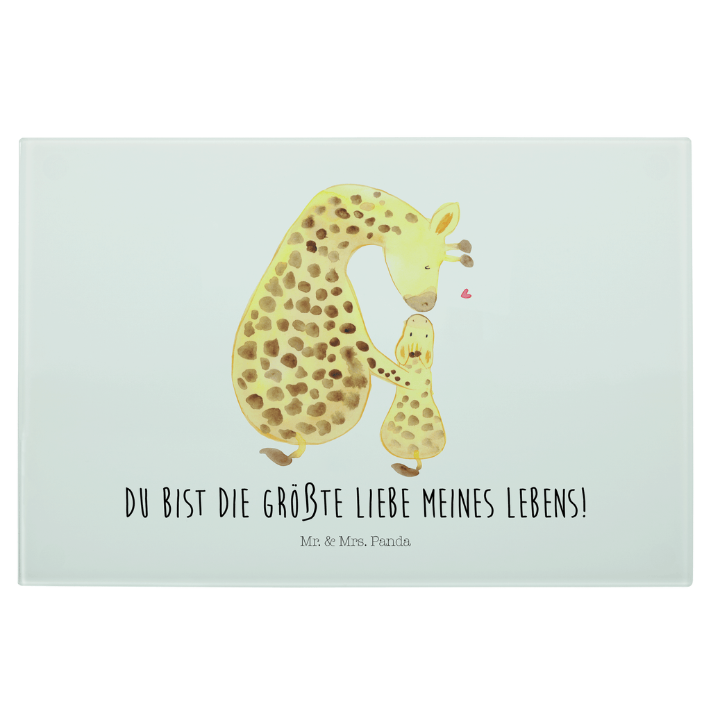 Glasschneidebrett Giraffe mit Kind Glasschneidebrett, Schneidebrett, Afrika, Wildtiere, Giraffe, Kind, Mutter, Mama, Tochter, Sohn, Lieblingsmensch