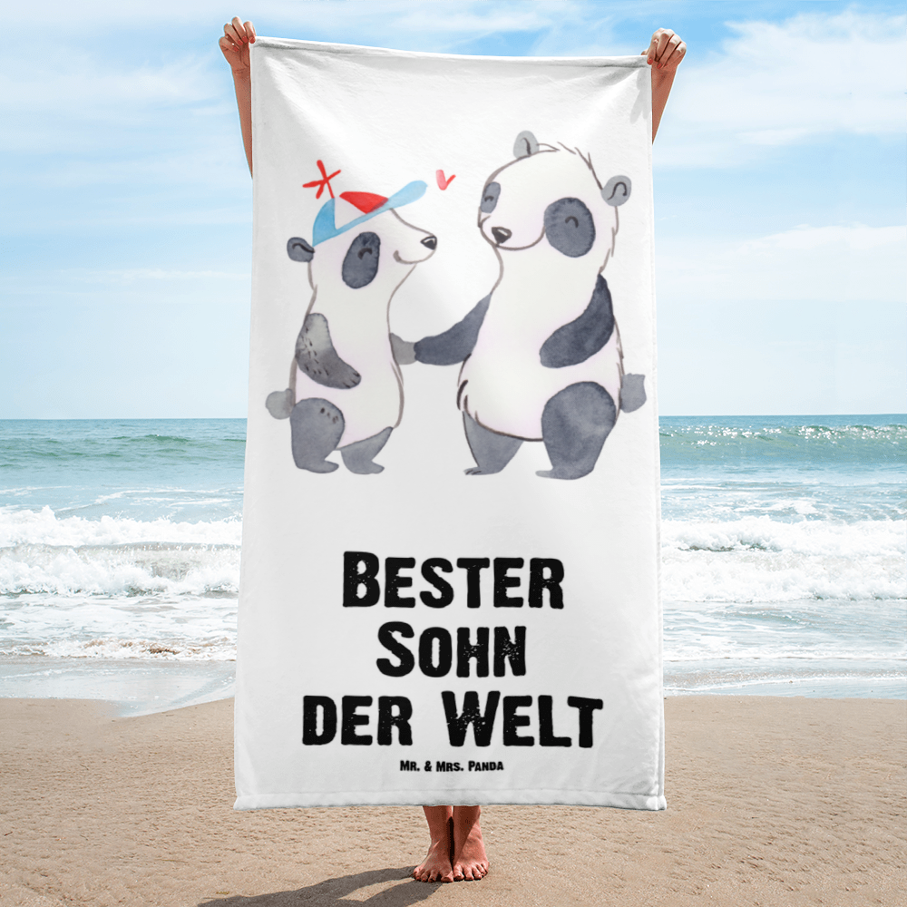 XL Badehandtuch Panda Bester Sohn der Welt Handtuch, Badetuch, Duschtuch, Strandtuch, Saunatuch, für, Dankeschön, Geschenk, Schenken, Geburtstag, Geburtstagsgeschenk, Geschenkidee, Danke, Bedanken, Mitbringsel, Freude machen, Geschenktipp, Sohn, Sohnemann, Söhnchen, Bube, Bub, Nachwuchs, Nachkomme, Kind, Familie, Vater, Belohnung