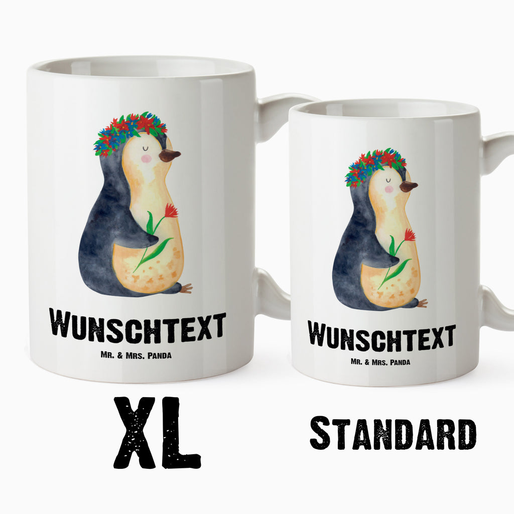 Personalisierte XL Tasse Pinguin Blumenkranz Personalisierte XL Tasse, Personalisierte Große Tasse, Personalisierte Grosse Kaffeetasse, PErsonalisierter XL Becher, XL Teetasse mit Namen, XL Becher mit Namen, spülmaschinenfest, Jumbo Tasse, Groß, Personalisiert, XL Tasse mit Namen, XL Namenstasse, Jumbo Namenstasse, Pinguin, Pinguine, Blumenkranz, Universum, Leben, Wünsche, Ziele, Lebensziele, Motivation, Lebenslust, Liebeskummer, Geschenkidee